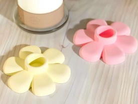 Molde silicona porta vela flor